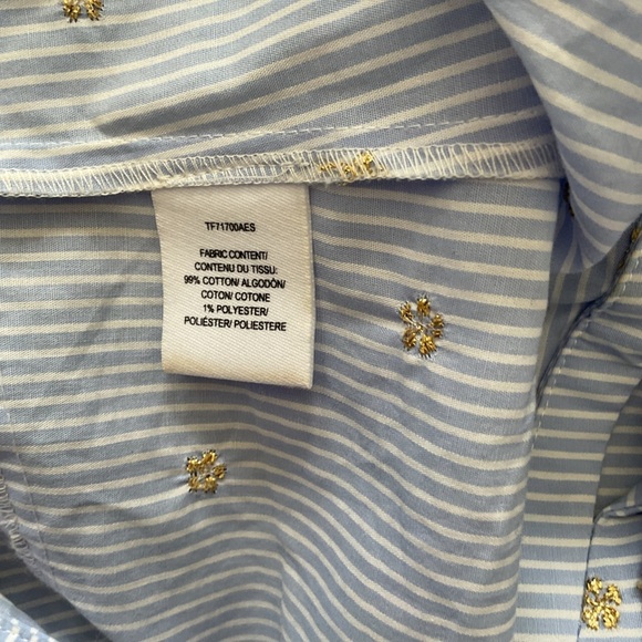 Derek Lam 10 Crosby Striped Lace Up Back Sleeveless Shirt Button Front Size4 - Picture 4 of 5